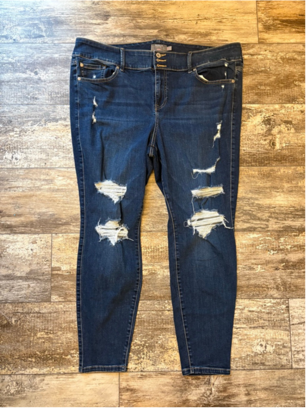 Torrid Blue Distressed Super soft High Rise Jeggings Plus Size 22R